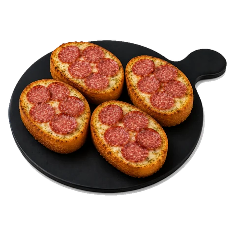 Lookbroodsneetjes met kaas en salami